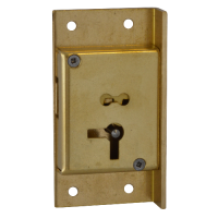 ASEC 61 2 Lever Cut Cupboard Lock 76mm Keyed To Differ Right Handed - Satin Brass