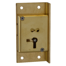 ASEC 61 2 Lever Cut Cupboard Lock 76mm Keyed To Differ Right Handed - Satin Brass