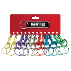 ASEC Metal Kamet Key Ring  Pack Of 12 - Assorted Colours