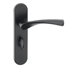 ASEC URBAN Miami Bathroom Lever on Plate Door Furniture Ebony - Black