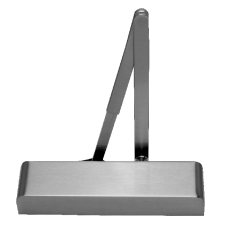 ASEC Architectural Size 2-5 Door Closer With Backcheck & Delayed Action CE UKCA FD120 C W Cover & Arm Silver