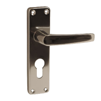 ASEC Stafford Plate Furniture Lever Euro Lock Handle Polished Anodised Aluminium