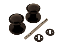 ASEC Plastic Rim Mortice Knob Set 48mm Black