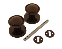 ASEC Plastic Rim Mortice Knob Set 48mm Brown