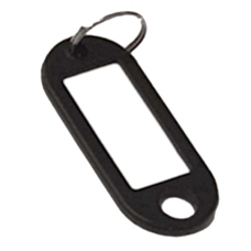 ASEC Key Name Tag Bag of 50 Single Colour Black