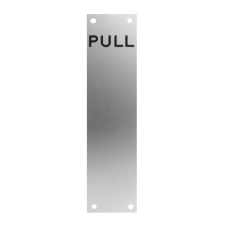 ASEC Push Pull Screen Printed Finger Plate75mm Width x 1.2mm Depth (SAA) PULL 300mm Height - Satin Anodised Aluminium