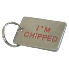 ASEC Pet Tag I Am Chipped - Chrome Plated