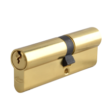 ASEC 6-Pin Euro Double Cylinder 80mm 35/45 30/10/40 Keyed To Differ  - Polished Brass