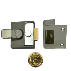 ASEC AS15 & AS19 Deadlocking Nightlatch 40mm  - Brasslux Case & Polished Brass Cylinder