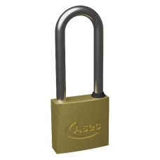 ASEC KD Long Shackle Brass Padlock 30mm Keyed To Differ 