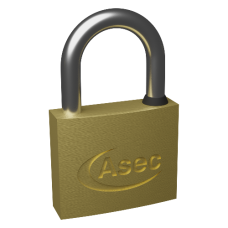 ASEC KA Open Shackle Brass Padlock 40mm Keyed Alike `J` 