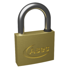 ASEC KD Open Shackle Brass Padlock 45mm Keyed To Differ 