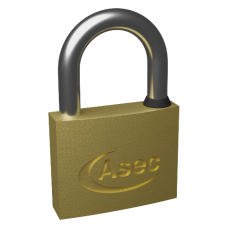 ASEC MK Open Shackle Brass Padlock 50mm MK `CC` 