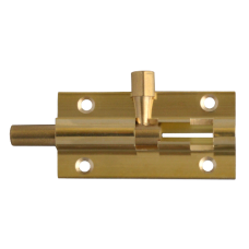 ASEC  25mm Wide Straight Barrel Bolt 50mm  - Polished Brass