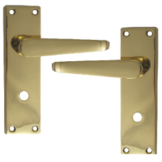 ASEC Victorian Plate Mounted Bathroom Lever Furniture  - Polished Brass