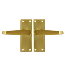 ASEC Victorian Plate Mounted Lever Furniture  Lever Latch  - Polished Brass