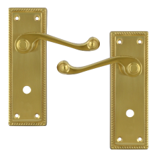 ASEC Georgian Plate Mounted Lever Furniture  Bathroom  - Polished Brass