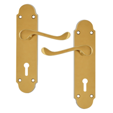 ASEC Oakley Plate Mounted Lever Furniture  Lever Lock  - Polished Brass