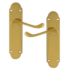 ASEC Oakley Plate Mounted Lever Furniture  Lever Latch  - Polished Brass
