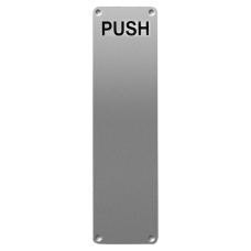 ASEC 75mm Wide  `Push` Finger Plate 300mm x 75mm `Push` - Stainless Steel