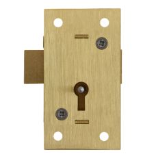 ASEC 36 2 Lever Straight Cupboard Lock 50mm Keyed To Differ  - Satin Brass