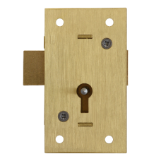 ASEC 36 2 Lever Straight Cupboard Lock 64mm Keyed To Differ  - Satin Brass