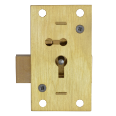 ASEC 51 2 & 4 Lever Straight Cupboard Lock 2 Lever 64mm Keyed To Differ  - Satin Brass