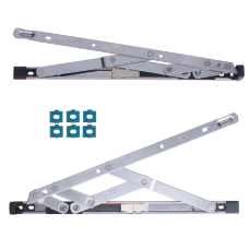 CHAMELEON Restricted Top Hung Friction Hinge Pair With Packers 13mm - 17mm 300mm - Stainless Steel