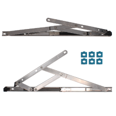 CHAMELEON Restricted Top Hung Friction Hinge Pair With Packers 13mm - 17mm 400mm - Stainless Steel