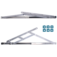 CHAMELEON Restricted Top Hung Friction Hinge Pair With Packers 13mm - 17mm 500mm - Stainless Steel