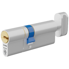 CAVEO TS007 3* Key & Turn Euro Dimple Cylinder 80mm 35Ext/45 30/10/40T Keyed To Differ - Dual Finish