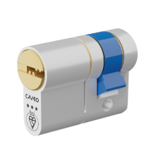 CAVEO TS007 3* Half Euro Dimple Cylinder 40mm 30/10 Keyed To Differ - Dual Finish