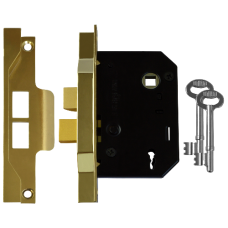 UNION 2242 2 Lever Sashlock 75mm Keyed To Differ  - Electro Brass