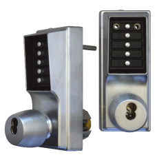 DORMAKABA EE1000 Series EE1021B Back To Back Digital Lock With Key Override On Both Sides  No Cylinder - Satin Chrome