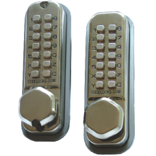 CODELOCKS CL290 Back To Back Digital Lock  - Satin Stainless Steel