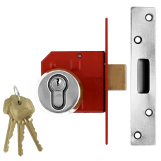 UNION 212441E Euro Deadlock 75mm Keyed To Differ  - Satin Chrome