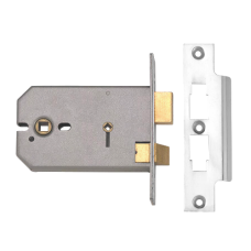 UNION 2026 Horizontal Mortice Bathroom Lock 127mm  - Satin Chrome