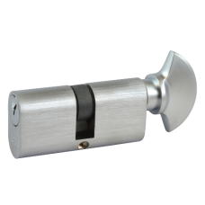 ERA 5-Pin Oval Key & Turn Cylinder 60mm 30/T30 25/10/T25 Keyed To Differ  - Satin Chrome