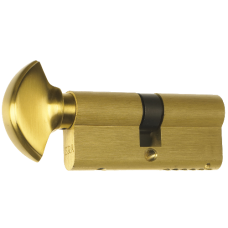 ERA 6 Pin Euro Key & Turn Cylinder 70mm 35/T35 30/10/T30 Keyed To Differ  - Polished Brass