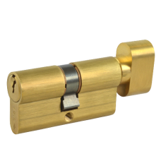 CISA C2000 Euro Key & Turn Cylinder 60mm 30/T30 25/10/T25 Keyed To Differ  - Polished Brass