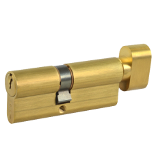 CISA C2000 Euro Key & Turn Cylinder 80mm 35/T45 30/10/T40 Keyed To Differ  - Polished Brass