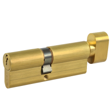 CISA C2000 Euro Key & Turn Cylinder 90mm 40/T50 35/10/T45 Keyed To Differ  - Polished Brass