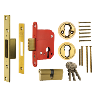 ERA 263 & 363 Fortress BS Euro Deadlock With Cylinder 76mm KD  - Polished Brass