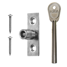 ERA 822 Sash Window Stop  1 Lock + 1 Key - Satin Chrome