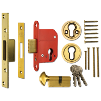 ERA 233 Fortress BS Euro Keyless Egress Key & Turn Deadlock With Cylinder 64mm KD  - Polished Brass