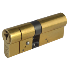 YALE Snap Resistant Euro Double Cylinder 80mm 35/45 30/10/40 Keyed To Differ  - Polished Brass
