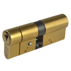 YALE Snap Resistant Euro Double Cylinder 80mm 40/40 35/10/35 Keyed To Differ  - Polished Brass