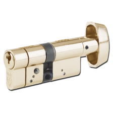 YALE Snap Resistant Euro Key & Turn Cylinder 80mm 40/T40 35/10/T35 Keyed To Differ  - Polished Brass