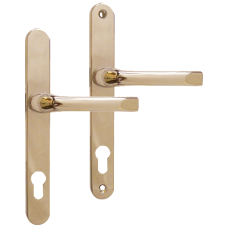 ASEC 92 Lever/Lever UPVC Furniture - 240mm Backplate  - Gold