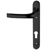 ASEC 92 Lever/Lever UPVC Furniture - 220mm Backplate  - Black